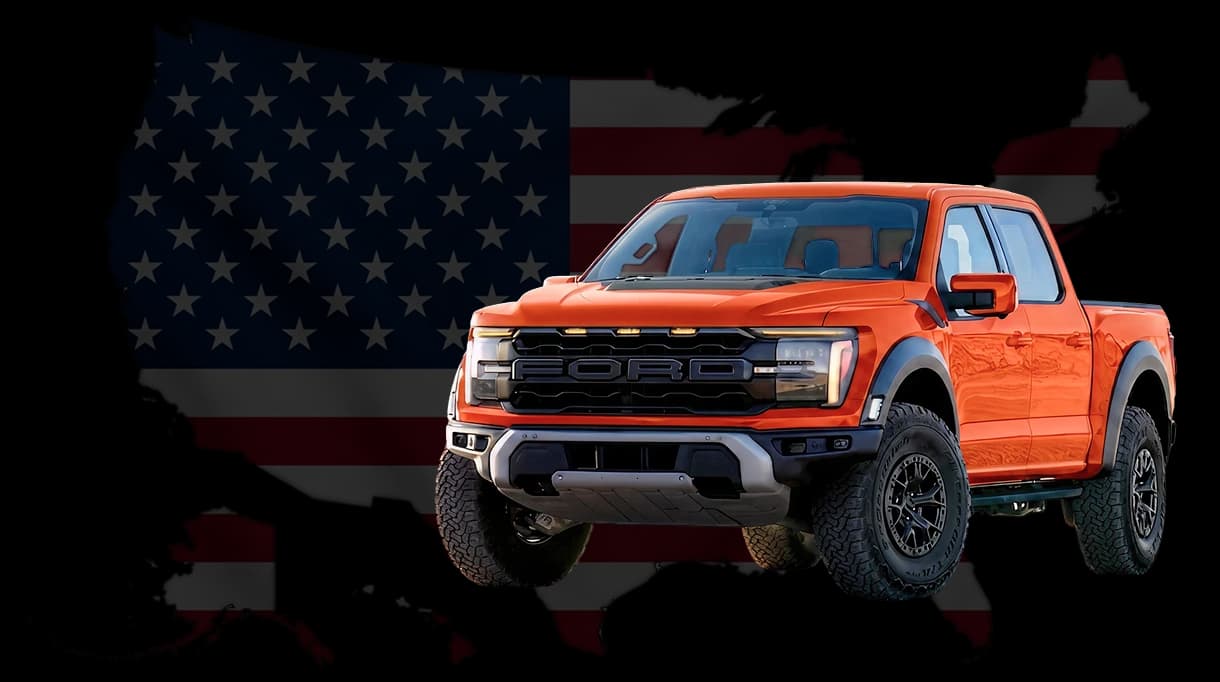 Car with United States map